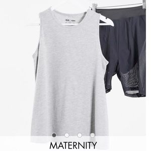 ASOS 4505 Maternity Drop Armhole Tank in Cotton Touch. Gray. 4. UEC.